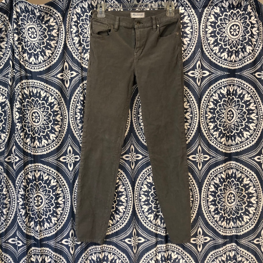 Madewell High Riser 10” Skinny Cord Charcoal Gray
